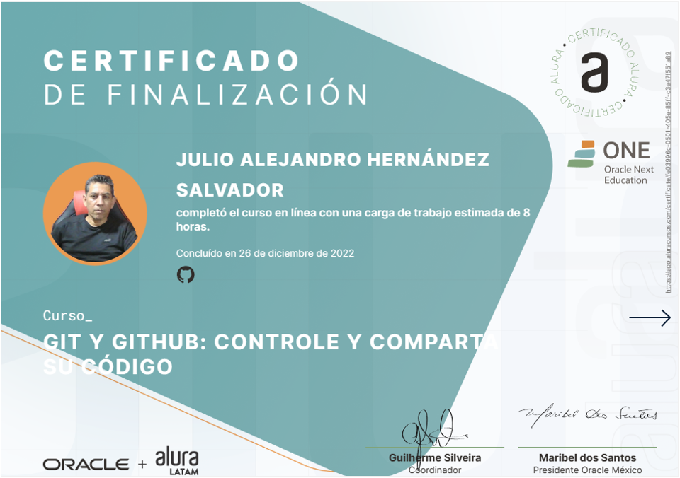 Certificado ONE - Git y GitHub